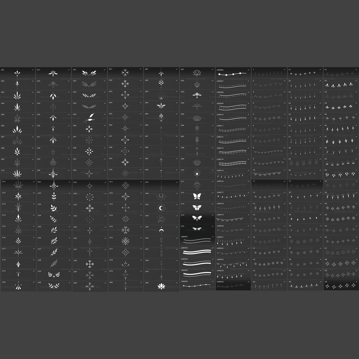 400 Ornamental Tiny Tattoo Stamps – Procreate Brush Set