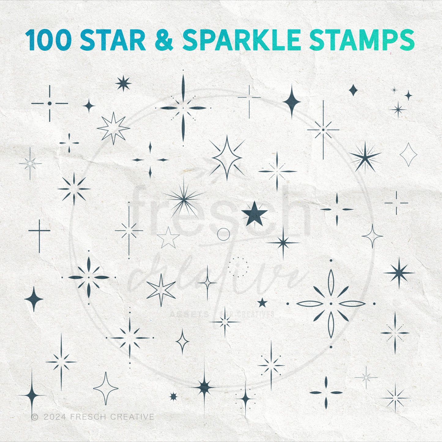 125 Sparkle & Star Stamps – Procreate Brush Set