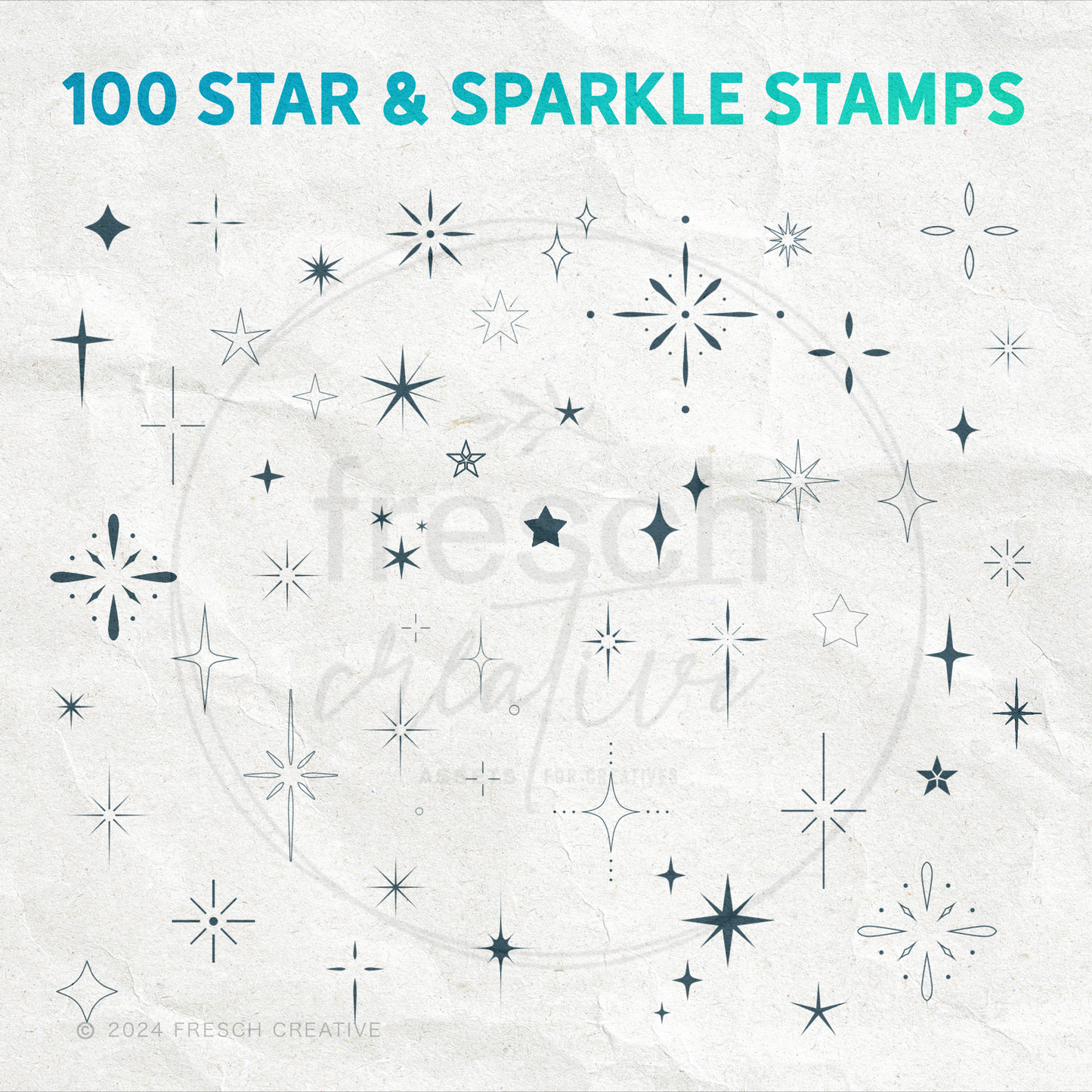125 Sparkle & Star Stamps – Procreate Brush Set
