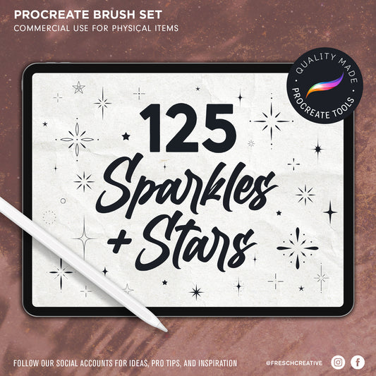 125 Sparkle & Star Stamps – Procreate Brush Set